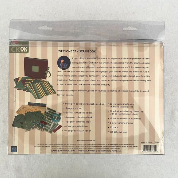 Creating Keepsakes Christmas Scrapbook Kit New Red Green White Gold - Picture 14 of 16